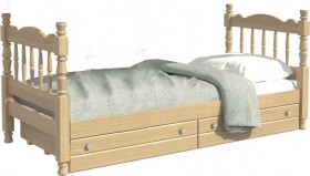 Кровать одинарная Аленка из массива сосны 800*1890 Сосна в Нижнем Новгороде - nizhnij-novgorod.katalogmebeli.com | фото