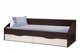Кровать одинарная "Фея - 3" (симметричная) New (венге / вудлайн кремовый / ДВПО: белый) в Нижнем Новгороде - nizhnij-novgorod.katalogmebeli.com | фото