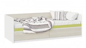 Кровать «Сканди» с 2 ящиками Дуб Гарден/Белый/Зеленый в Нижнем Новгороде - nizhnij-novgorod.katalogmebeli.com | фото