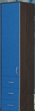 Шкаф-пенал №2 (закрытый) Бодего темный/Голубой в Нижнем Новгороде - nizhnij-novgorod.katalogmebeli.com | фото