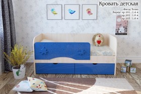 Техно Кровать детская 2 ящика 1.6 Синий глянец в Нижнем Новгороде - nizhnij-novgorod.katalogmebeli.com | фото
